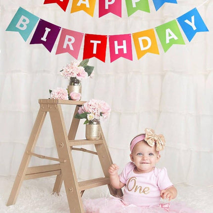 Colorful Happy Birthday Banner Bunting.