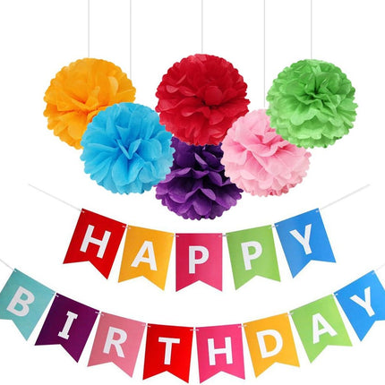 Colorful Happy Birthday Banner Bunting.