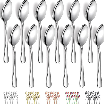 Dinner Spoons 12 Pieces 18.5cm, Stainless Steel Soup Spoons, Table Spoon, Sturdy and Durable for Home and Restauroom Daily Use, Easy to Clean, Dishwasher Safe.