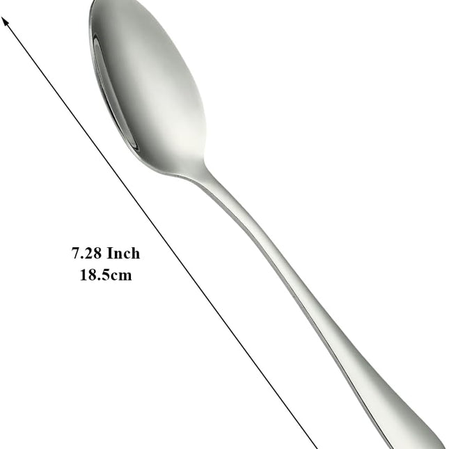Dinner Spoons 12 Pieces 18.5cm, Stainless Steel Soup Spoons, Table Spoon, Sturdy and Durable for Home and Restauroom Daily Use, Easy to Clean, Dishwasher Safe.