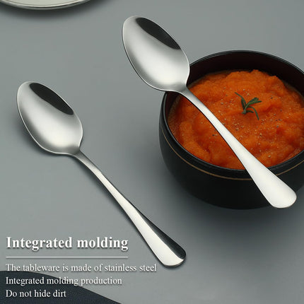 Dinner Spoons 12 Pieces 18.5cm, Stainless Steel Soup Spoons, Table Spoon, Sturdy and Durable for Home and Restauroom Daily Use, Easy to Clean, Dishwasher Safe.