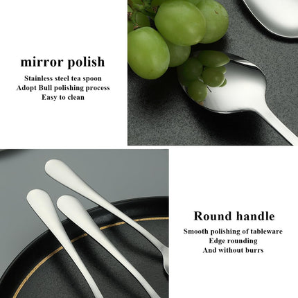 Dinner Spoons 12 Pieces 18.5cm, Stainless Steel Soup Spoons, Table Spoon, Sturdy and Durable for Home and Restauroom Daily Use, Easy to Clean, Dishwasher Safe.