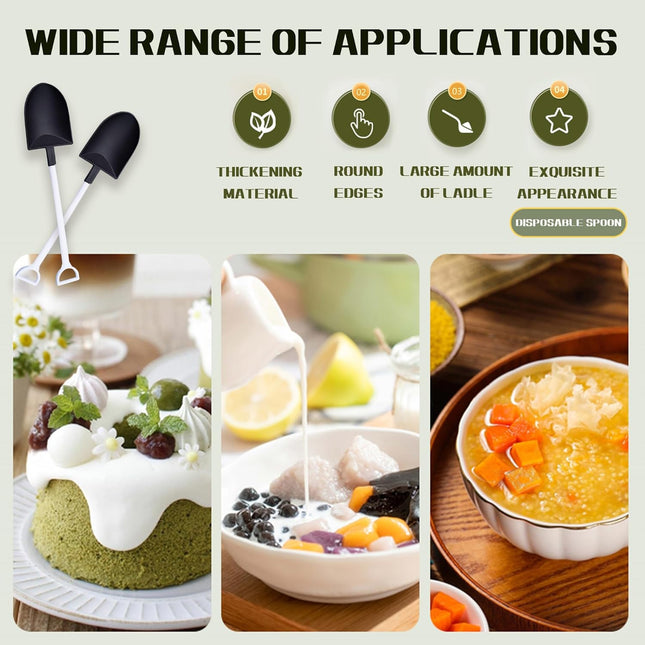 oxe Novelty Mini Shovel Shape Spoons Cute Disposable Plastic Dessert Spoons,Set of 50 (model 2).