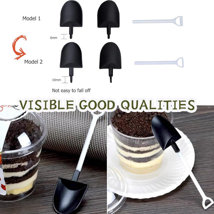 oxe Novelty Mini Shovel Shape Spoons Cute Disposable Plastic Dessert Spoons,Set of 50 (model 2).