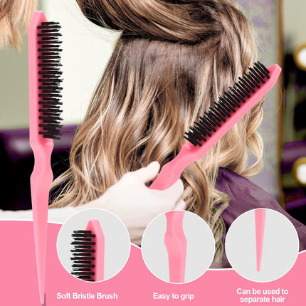 Crochet Hooks for Hair with 2pcs Crochet Needle, 1pcs Edge Brush, 1pcs Bristle Hair Brush, 1pcs Rat Tail Comb, 3pcs Gator Clips Crochet Needle for Passion Twist Crochet Hair Extensions.