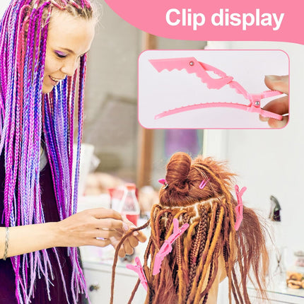 Crochet Hooks for Hair with 2pcs Crochet Needle, 1pcs Edge Brush, 1pcs Bristle Hair Brush, 1pcs Rat Tail Comb, 3pcs Gator Clips Crochet Needle for Passion Twist Crochet Hair Extensions.