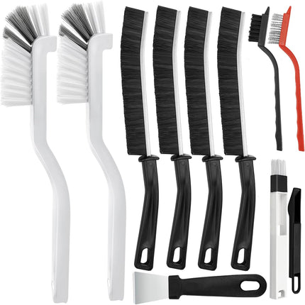 10Pcs Cleaning Brushes Set, Hard Bristle Crevice Cleaning Brush, Multifunctional Gap Cleaning Brush, Small Corner & Windows Brush, Cleaning Supplies for Groove Window Tracks Bathroom Kitchen.