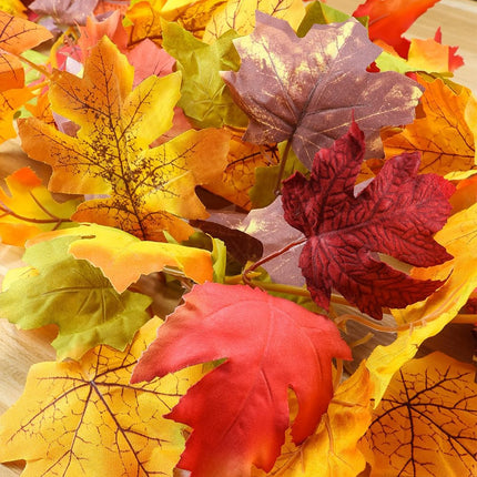 6 Packs Fall Garland Maple Leaf, 5.9Ft/Pieces Fall Leaves Garland 7 Maple Leaves Hanging Vines for Autumn Decor Halloween Thanksgiving Christmas Indoor Outdoor Decorations.
