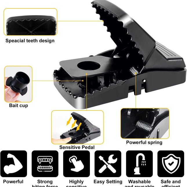 8 Packs Large Mouse Traps, High Sensitivity Rat Snap Best Mouse Traps That Work, Safe Effective Anti Rat Mice Trap Indoor Outdoor, Powerful Rodent Catcher, Easy Clean and Quick Kill Mouse.