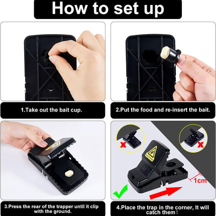8 Packs Large Mouse Traps, High Sensitivity Rat Snap Best Mouse Traps That Work, Safe Effective Anti Rat Mice Trap Indoor Outdoor, Powerful Rodent Catcher, Easy Clean and Quick Kill Mouse.