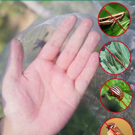 Garden Insect Mesh Netting 10ft x 32ft (3m x 10m), 1mm Ultra Fine Mosquito Netting Bug Netting Bird Netting Insect Barrier, 60 Mesh per Inch Plant Cover for Gardening Vegetables Fruit Tree.