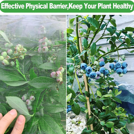 Garden Insect Mesh Netting 10ft x 32ft (3m x 10m), 1mm Ultra Fine Mosquito Netting Bug Netting Bird Netting Insect Barrier, 60 Mesh per Inch Plant Cover for Gardening Vegetables Fruit Tree.