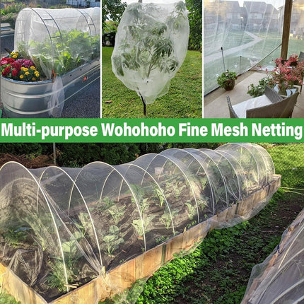 Garden Insect Mesh Netting 10ft x 32ft (3m x 10m), 1mm Ultra Fine Mosquito Netting Bug Netting Bird Netting Insect Barrier, 60 Mesh per Inch Plant Cover for Gardening Vegetables Fruit Tree.
