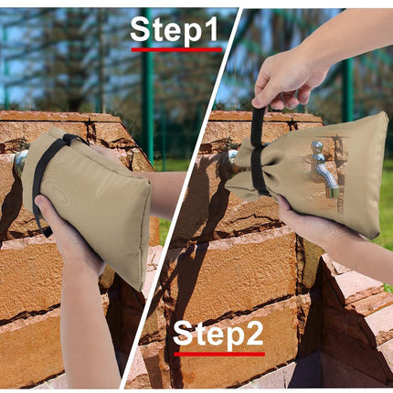 Outdoor Faucet Cover for Winter Freeze Protection 10'' x 8'', 2 Packs Khaki Thickened  Frost Free Outdoor Faucet Covers for Pipe Insulation Waterproof Insulated Spigot Backflow Cover.