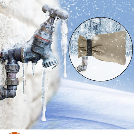 Outdoor Faucet Cover for Winter Freeze Protection 10'' x 8'', 2 Packs Khaki Thickened  Frost Free Outdoor Faucet Covers for Pipe Insulation Waterproof Insulated Spigot Backflow Cover.