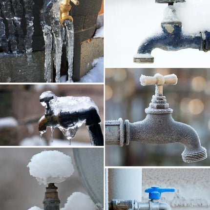 Outdoor Faucet Cover for Winter Freeze Protection 10'' x 8'', 2 Packs Khaki Thickened  Frost Free Outdoor Faucet Covers for Pipe Insulation Waterproof Insulated Spigot Backflow Cover.