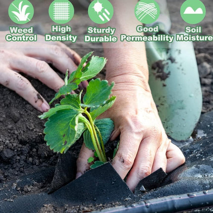 2.7Ft x 66FT Landscape Fabric with 20Pcs Weed Pegs Set. 4OZ Premium PE Heavy Duty Weed Fabric, 0.8m x 20m Weed Control Blocker Non Woven Ground Cover for Patios, Garden, Flower beds, Pond.