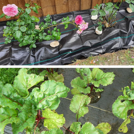 2.7Ft x 66FT Landscape Fabric with 20Pcs Weed Pegs Set. 4OZ Premium PE Heavy Duty Weed Fabric, 0.8m x 20m Weed Control Blocker Non Woven Ground Cover for Patios, Garden, Flower beds, Pond.