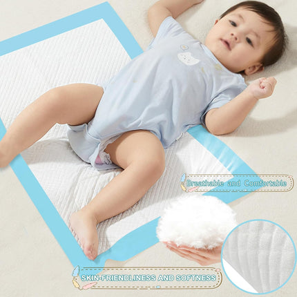 100 Pack Disposable Changing Pads, Portable Diaper Change Pad for Baby, Super Absorbent Leak-Proof Incontinence Bed Table Pee Mat for Travel and Home.