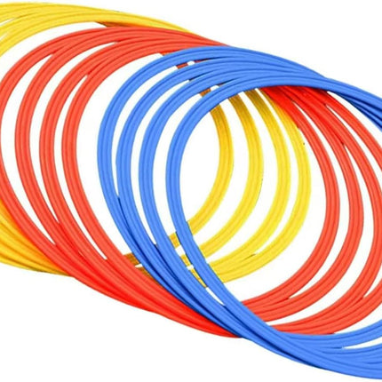 Speed and Agility Training Rings,  12Pcs 12" Multifunction Ring Toss Game Rings, Speed Agility Tennis Soccer Basketball Aid for Hurdles Exercise Fitness Workouts Obstacle Course Challenges.