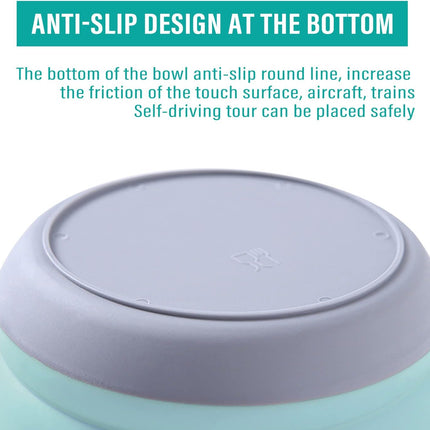 Collapsible Bowls, 3pcs Food Grade Silicone Camping Bowl Salad Bowl with lids, Portable Expandable Lunch Box Food Storage Container for Camping Travel and Picnic.