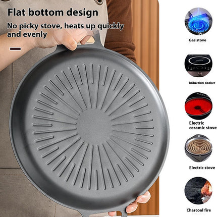 Grill Pan, 12.6" Maifan Non-Stick BBQ Indoor & Outdoor Grill Pan for Searing, Grilling, and Cooking Meats & Vegetables, Even Heating (12.6 Inch).