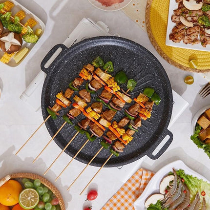 Grill Pan, 12.6" Maifan Non-Stick BBQ Indoor & Outdoor Grill Pan for Searing, Grilling, and Cooking Meats & Vegetables, Even Heating (12.6 Inch).