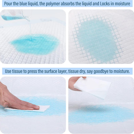 40 Pack Disposable Changing Pads,  Portable Diaper Change Pad for Baby, Super Absorbent Leak-Proof Incontinence Bed Table Pee Mat for Travel and Home (40, Blue, L).
