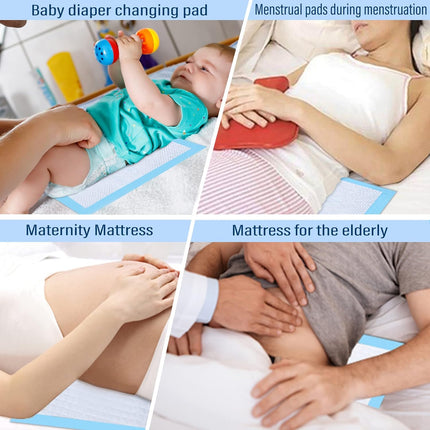 40 Pack Disposable Changing Pads,  Portable Diaper Change Pad for Baby, Super Absorbent Leak-Proof Incontinence Bed Table Pee Mat for Travel and Home (40, Blue, L).