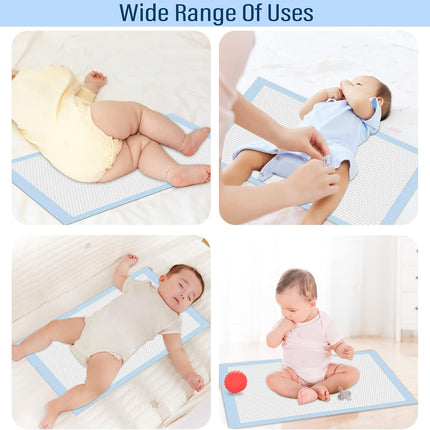 40 Pack Disposable Changing Pads,  Portable Diaper Change Pad for Baby, Super Absorbent Leak-Proof Incontinence Bed Table Pee Mat for Travel and Home (40, Blue, L).