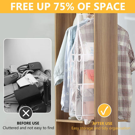 Hanging Handbag Purse Organizer,  2 Pack Transparent Hanging Closet Organizer with 8 Pockets, Washable Dust Proof Nylon Storage Bag for Closet and Wardrobe.