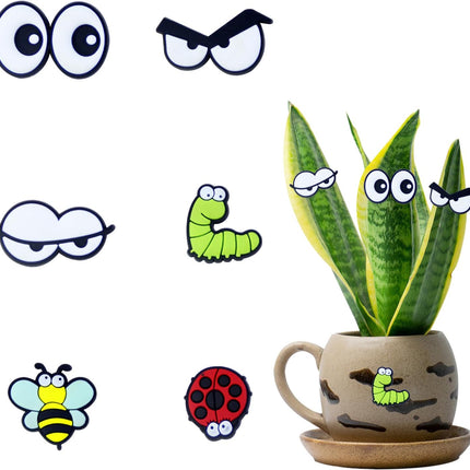 Cute Plant Magnets - Funny Cartoon Eyes, Unique Lover Gifts, Lightweight & Safe Halloween and Christmas Decoration, Indoor Accessories for Office - Give Your Plants Personality.