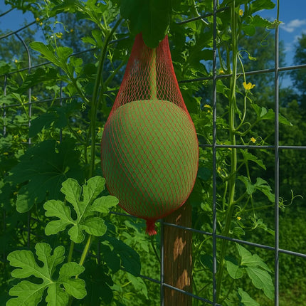 Melon Hammock Watermelon Nets, 100 Pack Heavy Duty Reusable Melon Cradle, Hanging Watermelon Mesh Bags with Drawstring for Garden Trellis, Vertical Growing Support, Melons, Honeydew, Pumpkins.