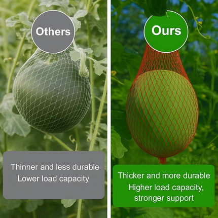 Melon Hammock Watermelon Nets, 100 Pack Heavy Duty Reusable Melon Cradle, Hanging Watermelon Mesh Bags with Drawstring for Garden Trellis, Vertical Growing Support, Melons, Honeydew, Pumpkins.