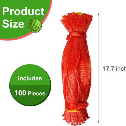 Melon Hammock Watermelon Nets, 100 Pack Heavy Duty Reusable Melon Cradle, Hanging Watermelon Mesh Bags with Drawstring for Garden Trellis, Vertical Growing Support, Melons, Honeydew, Pumpkins.