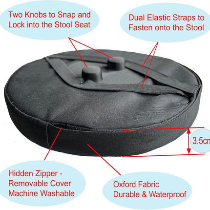 Thick Seat Cushion for Telescopic Stools, Collapsible Stool Chair Pads with Thickened Memory Foam, Fits All Round Retractable Folding Stools (Cushion Only).