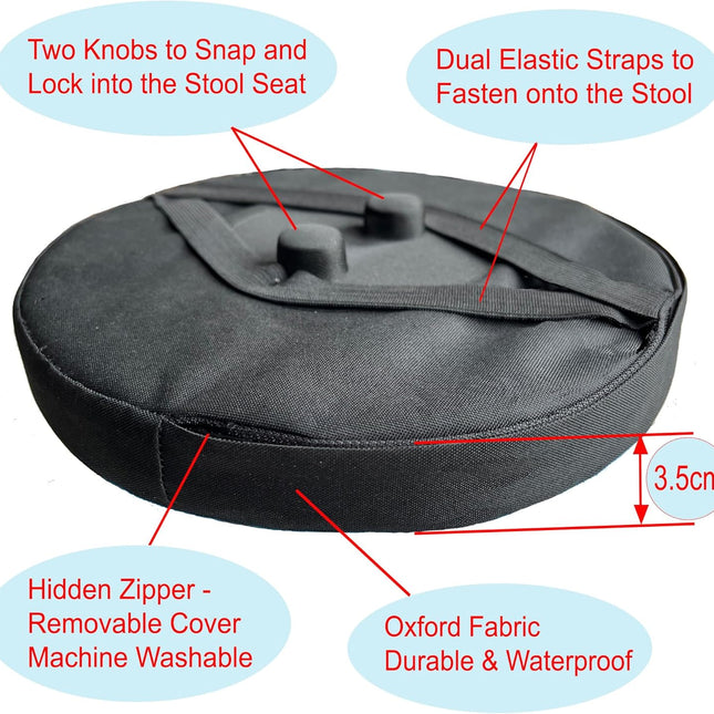 Thick Seat Cushion for Telescopic Stools, Collapsible Stool Chair Pads with Thickened Memory Foam, Fits All Round Retractable Folding Stools (Cushion Only).