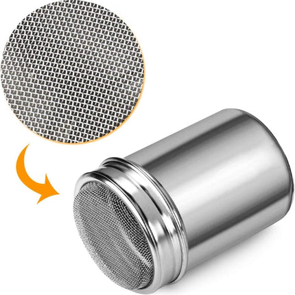 2 Pack Powdered Sugar Shaker Duster, Cinnamon Shaker Flour Sifter, Fine Mesh Stainless Steel Dredge for Baking Soda Flour Cinnamon Cocoa.