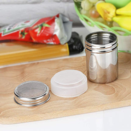 2 Pack Powdered Sugar Shaker Duster, Cinnamon Shaker Flour Sifter, Fine Mesh Stainless Steel Dredge for Baking Soda Flour Cinnamon Cocoa.