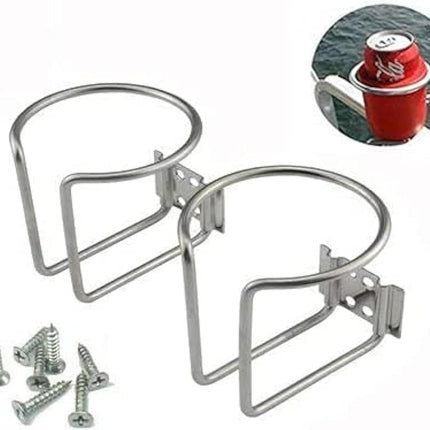 Z-Color 2pcs Stainless Steel Boat Ring Cup Drink Holder Universal Drinks Holders for Marine Yacht Truck RV Car Trailer Hardware.