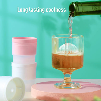 Large Ice Ball Molds 6 PCS - Silicone Spherical Ice Cube Trays for Whiskey, Cocktails, Cold Drinks - Freezer Safe Ice Maker for Refrigerator & Baby Food Storage.
