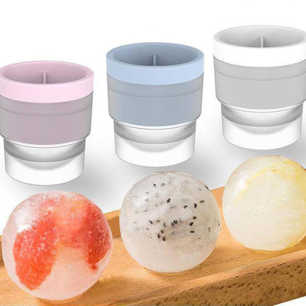Large Ice Ball Molds 6 PCS - Silicone Spherical Ice Cube Trays for Whiskey, Cocktails, Cold Drinks - Freezer Safe Ice Maker for Refrigerator & Baby Food Storage.