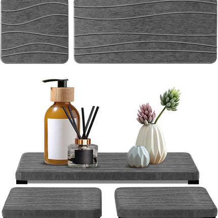 3PCS Water Absorbing Stone Tray, Fast Drying Stone Sink Tray, Stones Soap Trays, Water Absorbent Diatomite Trays, Diatomite Coasters for Kitchen Sink Bathroom Counter, Hand Soap Dish & Holders.