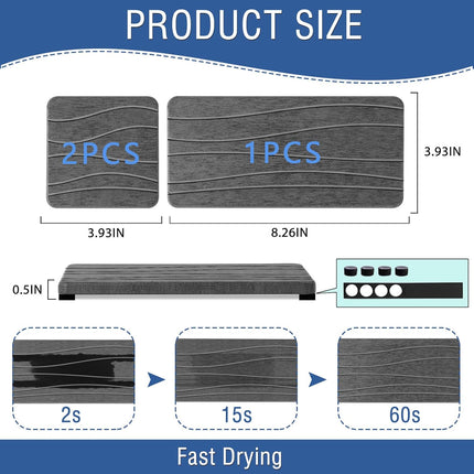 3PCS Water Absorbing Stone Tray, Fast Drying Stone Sink Tray, Stones Soap Trays, Water Absorbent Diatomite Trays, Diatomite Coasters for Kitchen Sink Bathroom Counter, Hand Soap Dish & Holders.