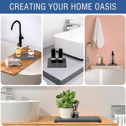 3PCS Water Absorbing Stone Tray, Fast Drying Stone Sink Tray, Stones Soap Trays, Water Absorbent Diatomite Trays, Diatomite Coasters for Kitchen Sink Bathroom Counter, Hand Soap Dish & Holders.