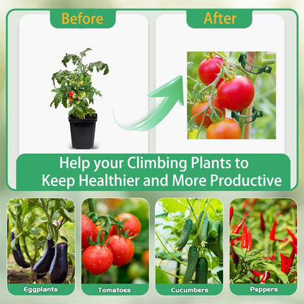 Tomato Clips for Climbing Plants, 300 Pcs Reusable Plastic Tomato Plant Clips for Climbing Plants,Tomato Trellis Clips for Plants Support.