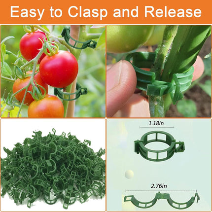 Tomato Clips for Climbing Plants, 300 Pcs Reusable Plastic Tomato Plant Clips for Climbing Plants,Tomato Trellis Clips for Plants Support.