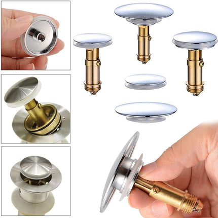 Pop-Up Click Clack Plug,66 mm Bathroom Basin Sink Button Drain,Suitable for Kitchen Bathroom Washbasin, Solid Brass Chrome Platedplug.