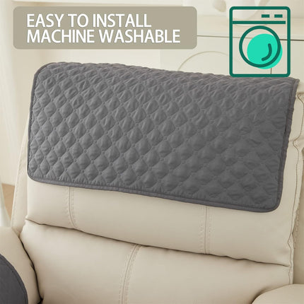 Armrest Chair Covers, Stretch Armchair Couch Arm Rest Cover, Waterproof Armchair Slipcover Nonslip Quilted Furniture Protector for Pets Leather Sofa Couch (Dark Gray,1 Person (Set of 3)).
