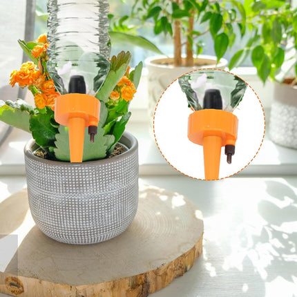 8 Pack Self Watering Spikes, Automatic Plant Irrigation Drippers, Plastic Self Watering Device with Adjustable Control Valve for Indoor & Outdoor Plants and Flowers, Easy to Install.